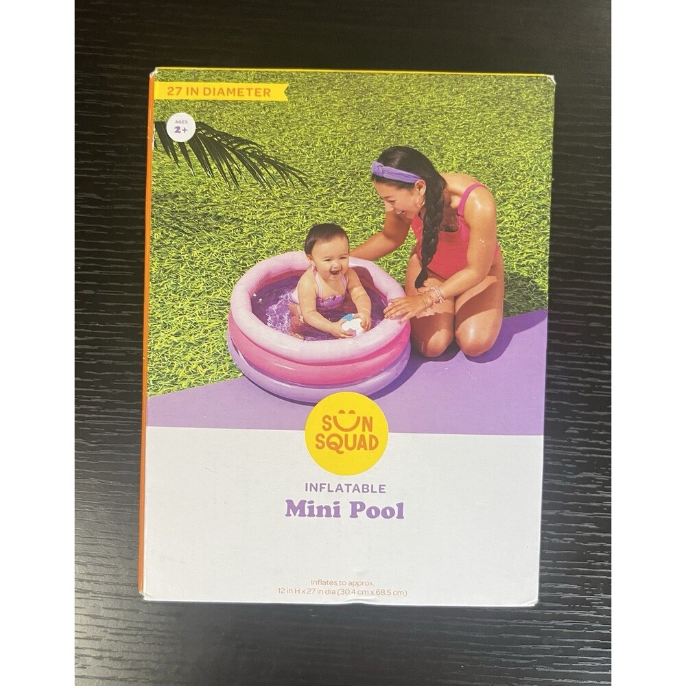 Sun Squad Inflatable Mini Pool Brand New In Box 27 in. X 12 in. Sealed Baby Pool